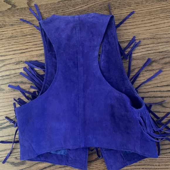 Purple fringe suede vest - Picture 2 of 2
